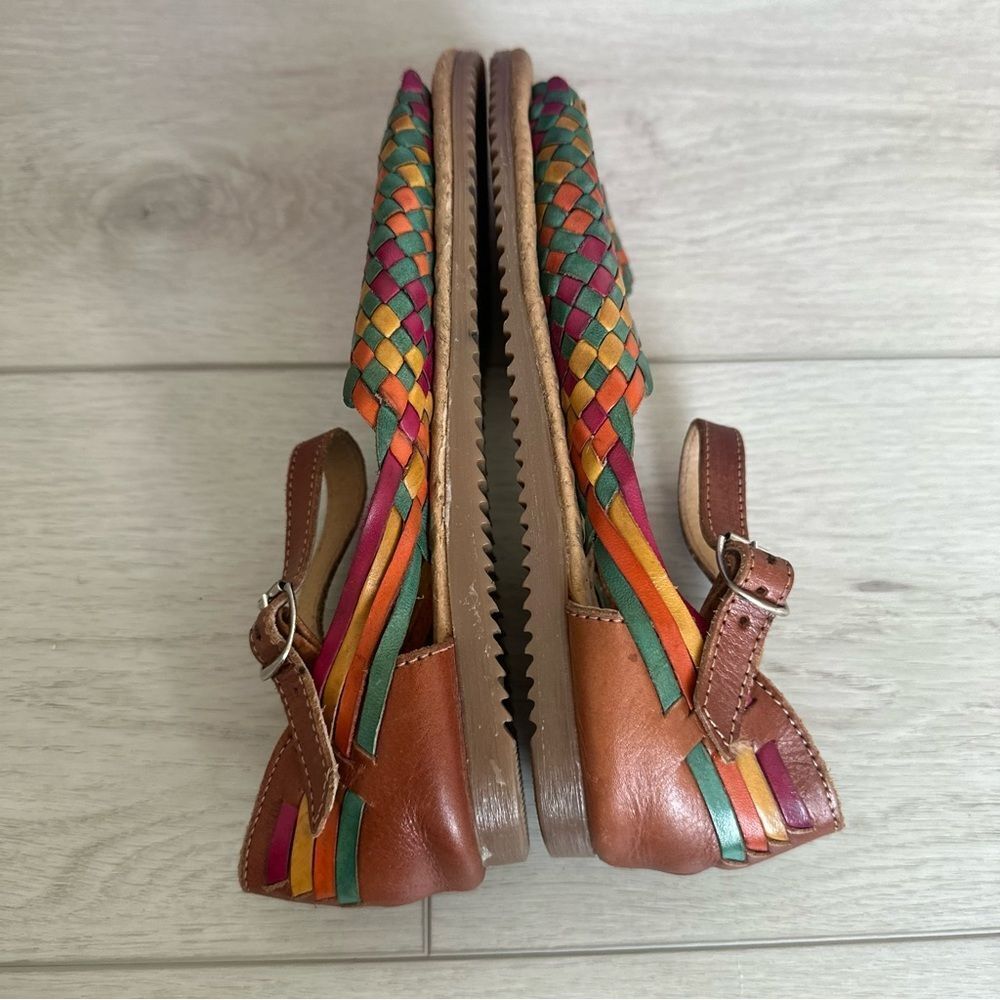 Calza Hortegas Mexican Huarache Sandals Handwoven Aztec Southwestern Leather 7 - Picture 5 of 9